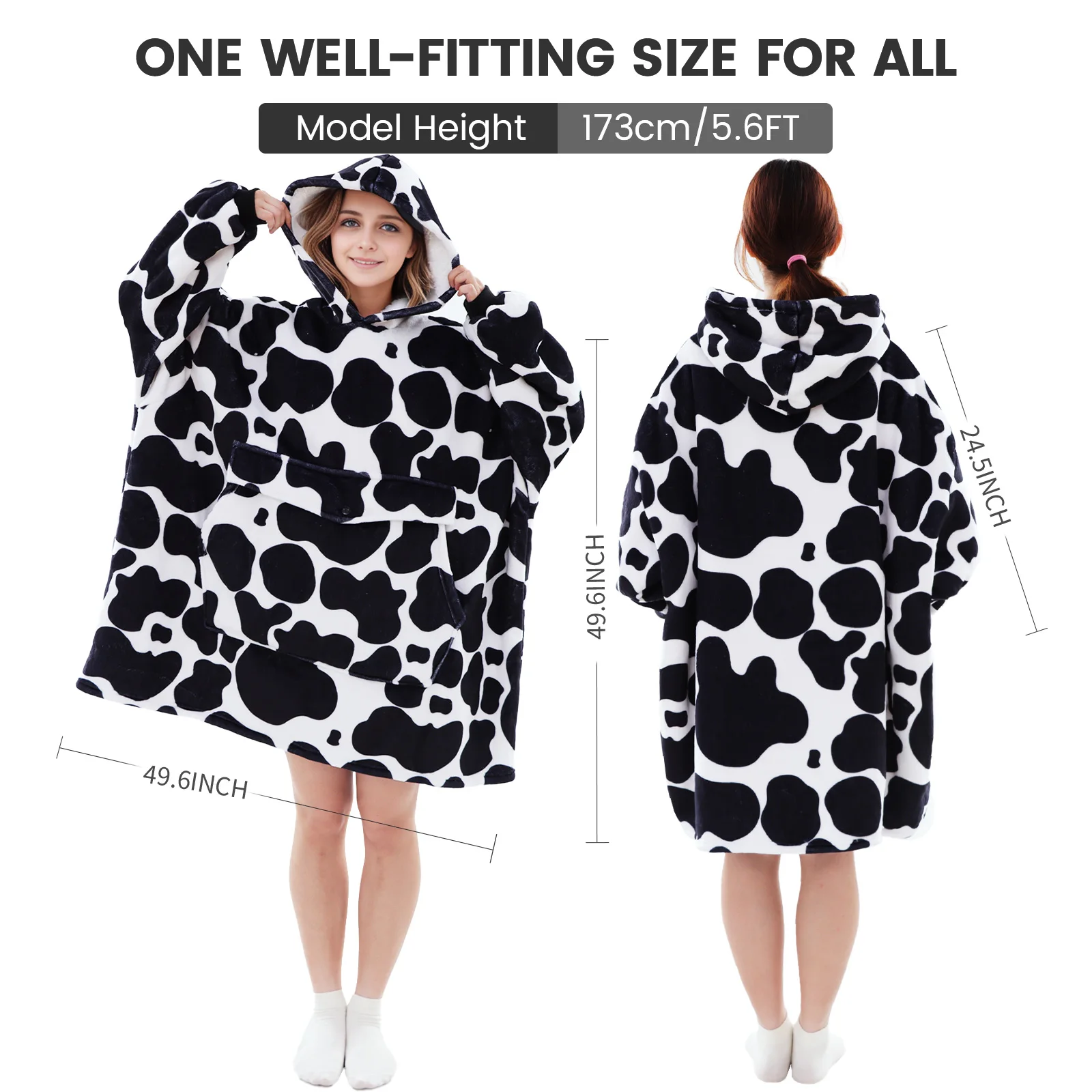 Custom Printed Oversized Flannel Fleece Blankets Hoodies Women And Man For Watch TV