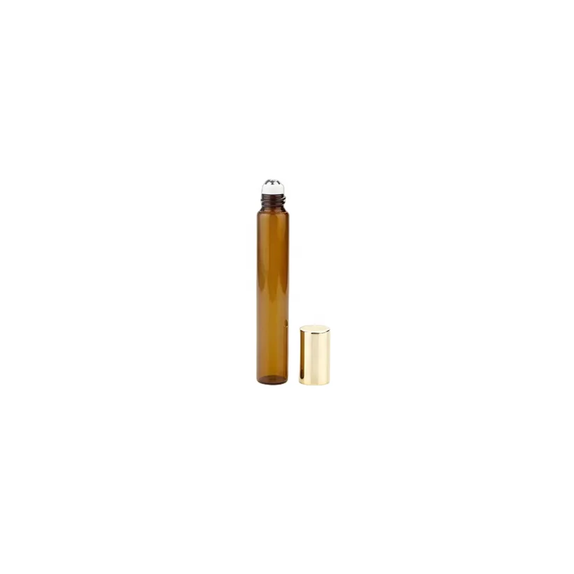 Popular High Quality 3ml 5ml 10ml Amber Essential Oil Glass Roll On Roller Bottle