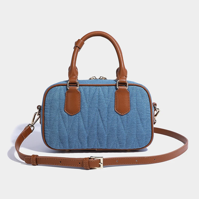 New Crossbody Bag High-end Retro Bowling Pleated Shoulder Handbag