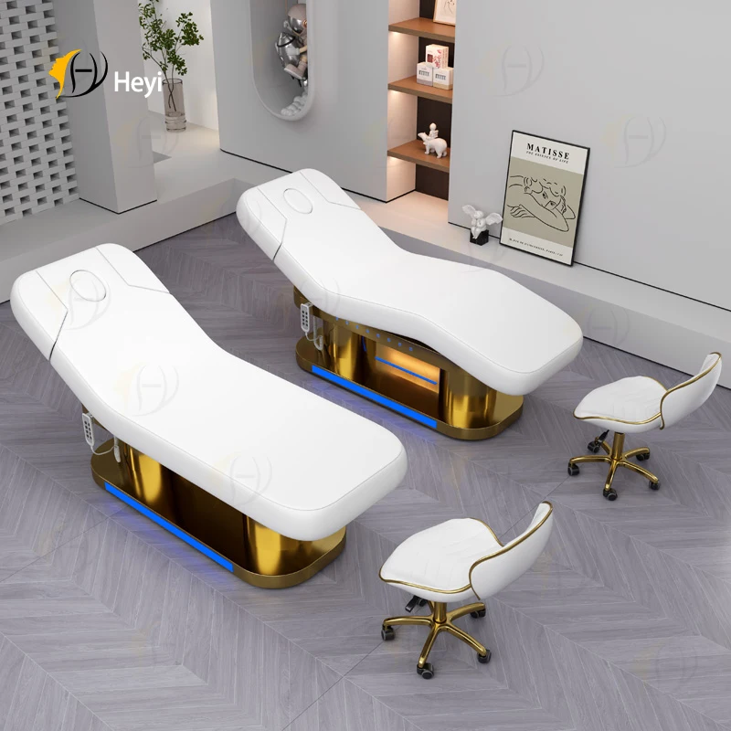factory price custom aesthetic eyelash extension bed 4 motor electric floor massage therapy bed table