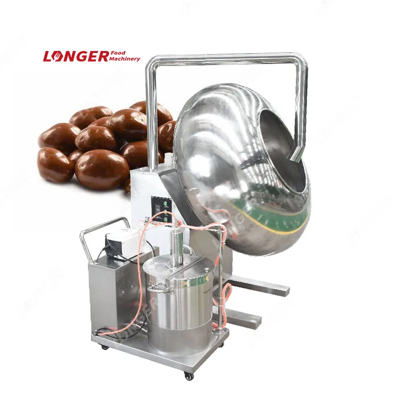 Small Sugar Coating Machine Chocolate Polishing Peanut Enrobing Chocolate Machinery