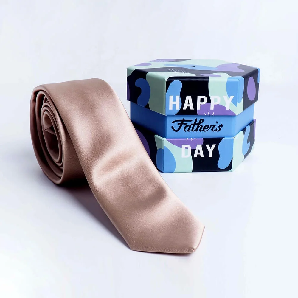 High Quality Custom Print  Hexagon Two Piece Tie Box