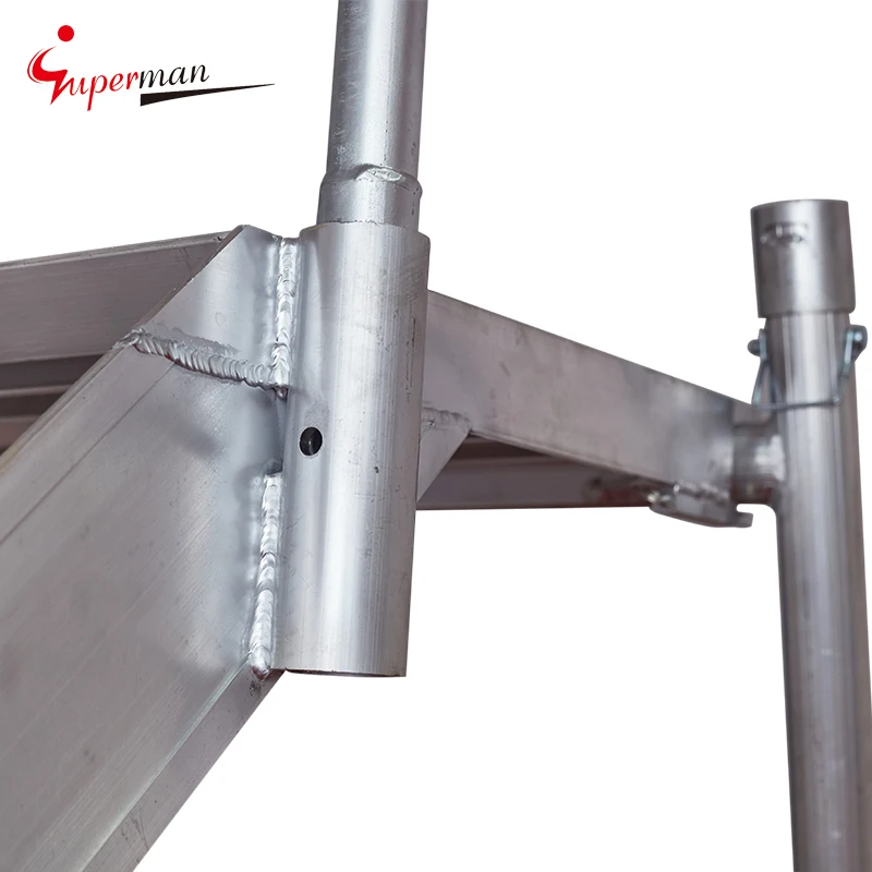 Aluminium Ladders platform Folding Stairs With Handrail petrochemical industry platform step