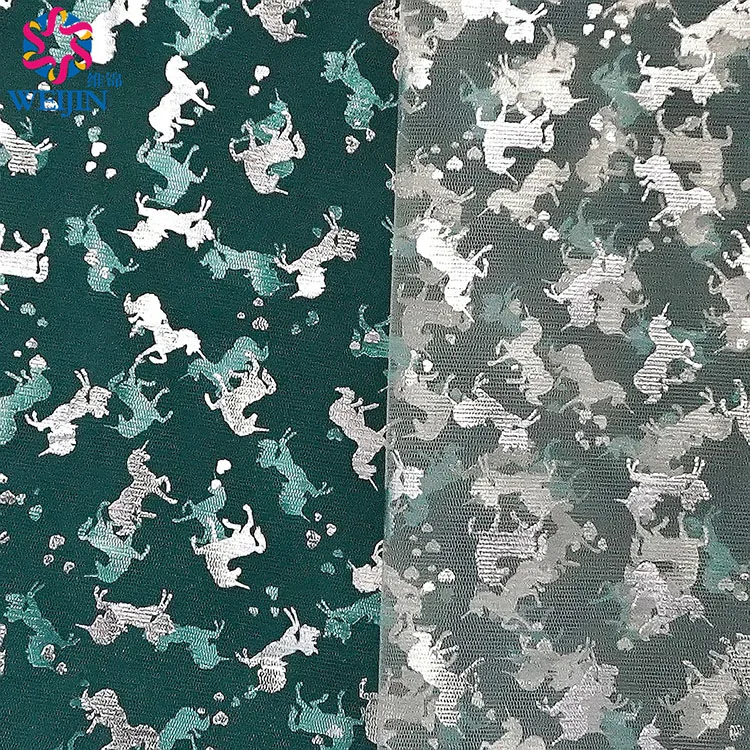 New Soft Printed Pony Chiffon Lace Fabric with Gold Plated Printing Shining Pony Mesh Fabric Clothing Skirt