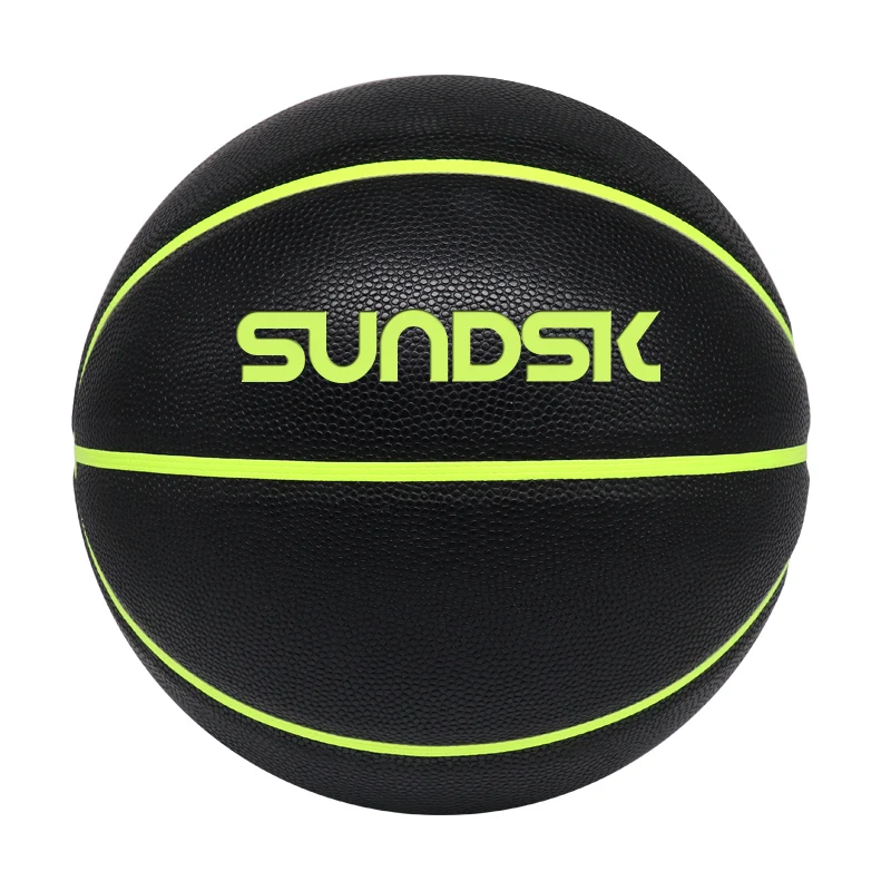 Manufacture CE Sedex Reach BSCI PU black leather custom logo basketball balls black size 7 for wholesale training