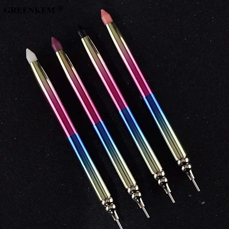 Colour Nail Art Tools Nail Dotting Painting Pen Crystal Beads Handle Wax Pencil Rhinestones Nail Picker Tool