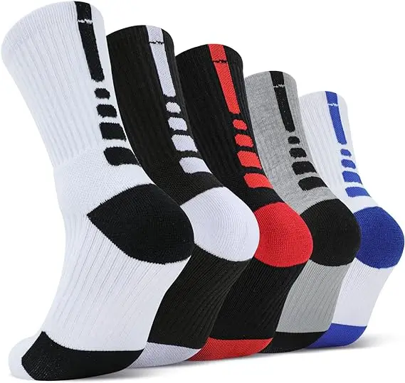 KTS8 Factory Custom Free Samples Logo Cotton Terry Super Elite Basketball Cushioned Athletic Sports Crew Socks For Men & Women