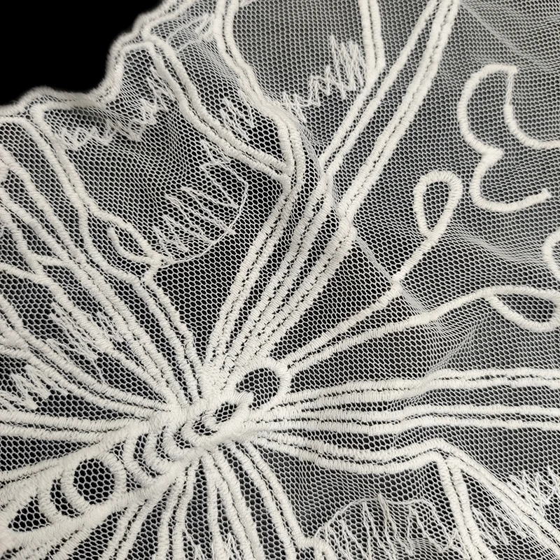 Net fabric embroidered back false collar transparent lace piece cotton thread water soluble embroidered nightwear accessories