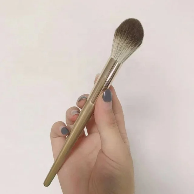 #329 Factory Direct Supply Explosive Beauty Tools Gold Color Cosmetic Blush Brush Large Single Super Soft Loose Powder Brush