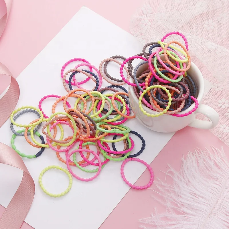 50PCS/Set Girls Colorful Elastic Hair Band Children Cute Ponytail Holder Rubber Band Headband Scrunchies Hair Accessories