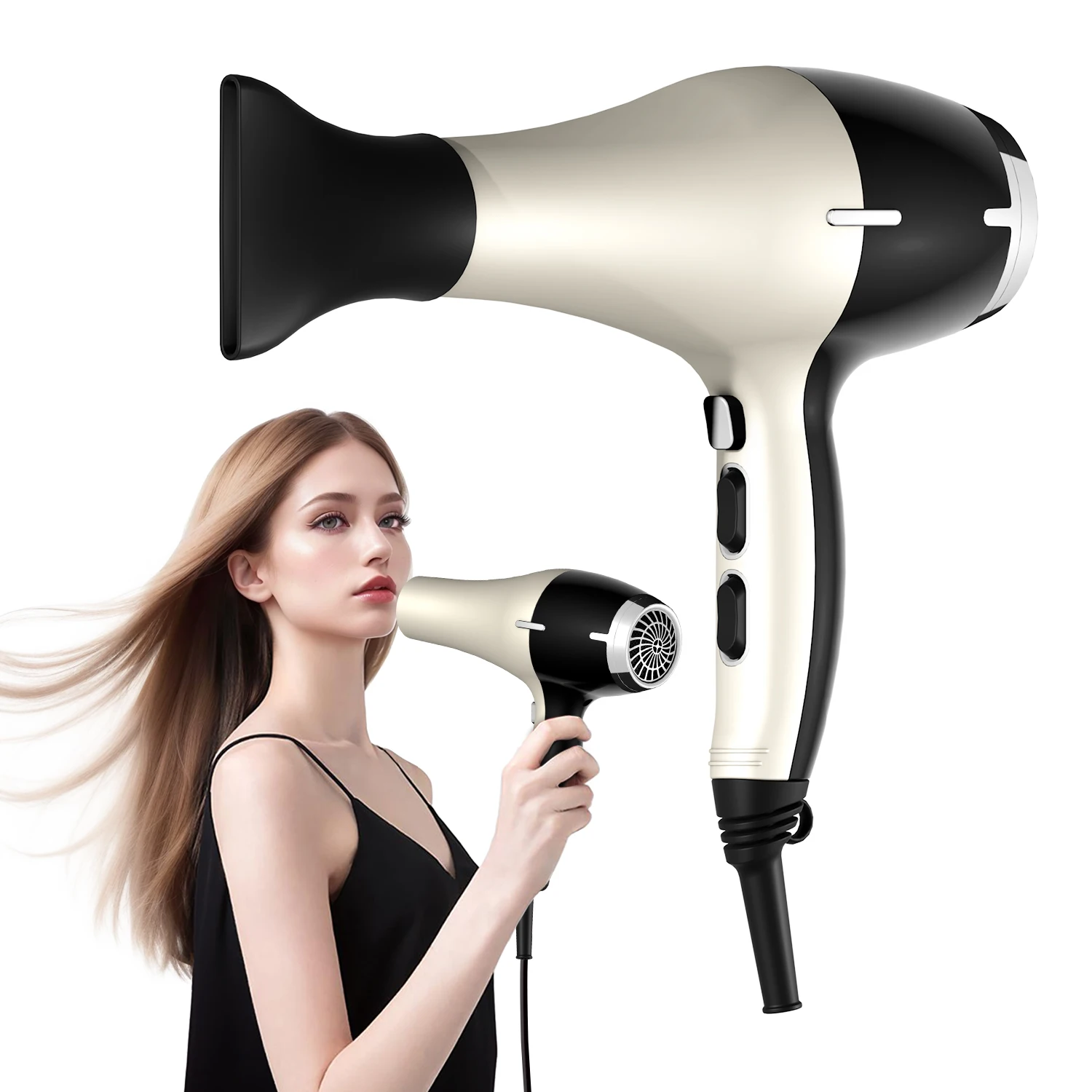 Custom Professional Hair Dryer Ac Motor 2000W 3 Speeds Hot Cold Constant Temperature Hair Styler Blow Dryer Household Salon Use