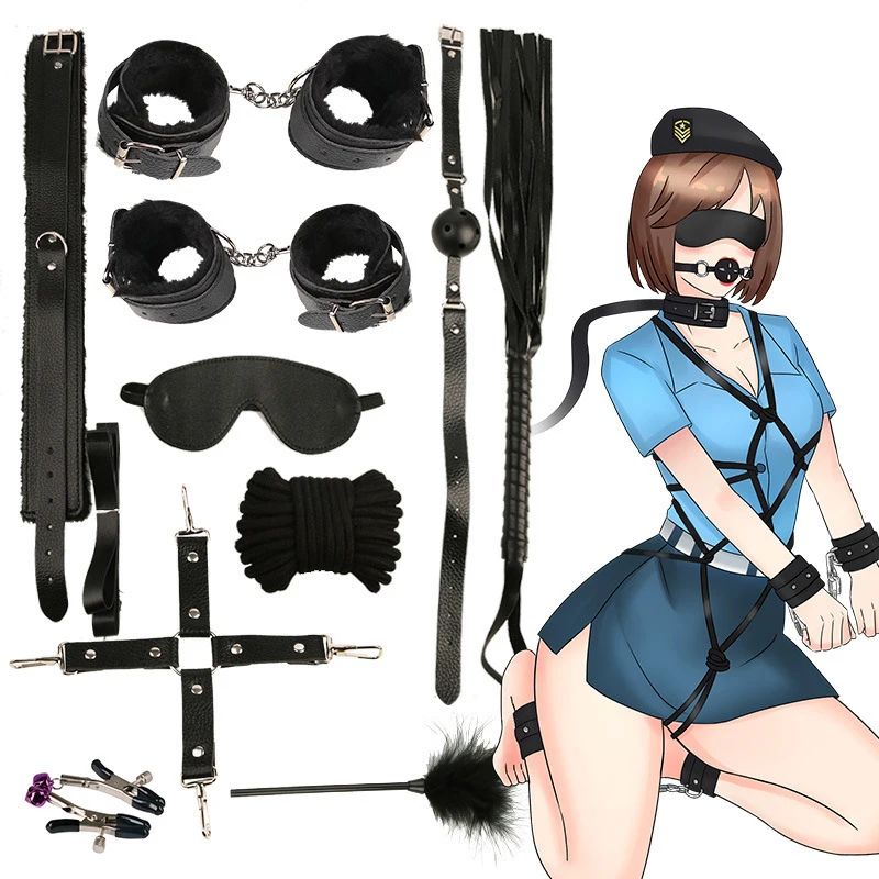 
Roleplay bdsm japanese bondage suit adult sm products 10pcs/set sex toy for couple Erotic Games 