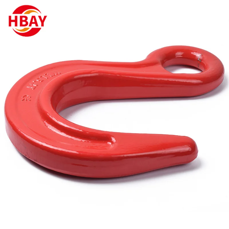 G80 Large Opening Eye Alloy Chain Fittings Zinc Plated Galvanized Foundry Hook for Lifting Carton Box Packing