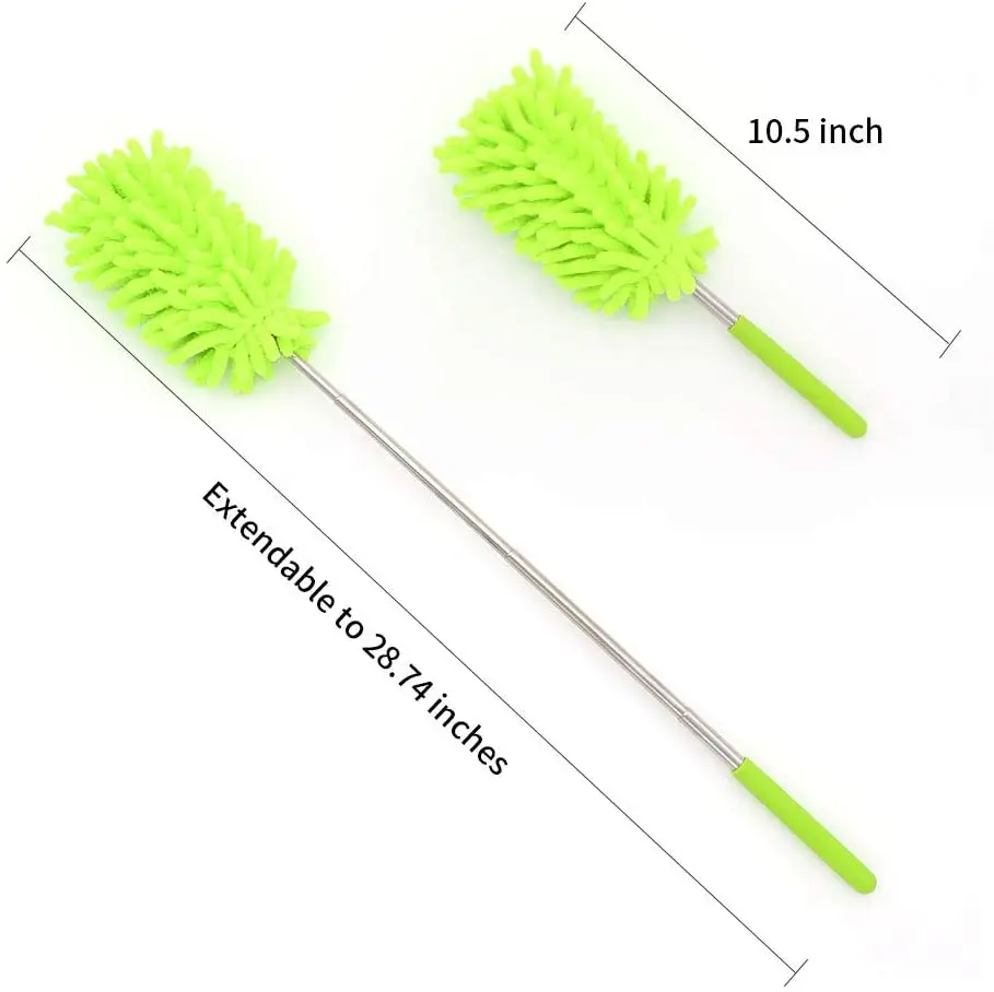 Wholesales  Car Dust Collecting Long Handle Curved Microfiber Feather Duster