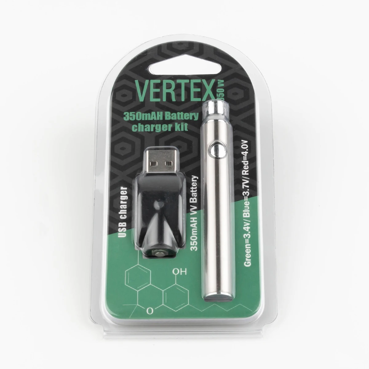 Аккумуляторная батарея CBD Vape Pen 510 Thread Vertex с предварительным