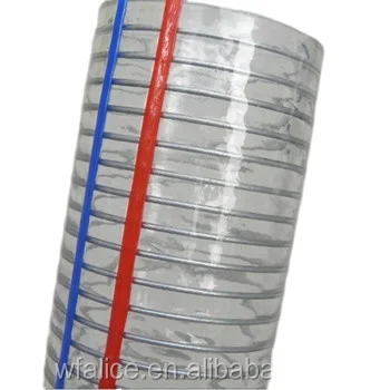 Flexible Spiral Steel Wire Reinforced Transparent Spring Water Pump Hose Pipe PVC steel wire hose