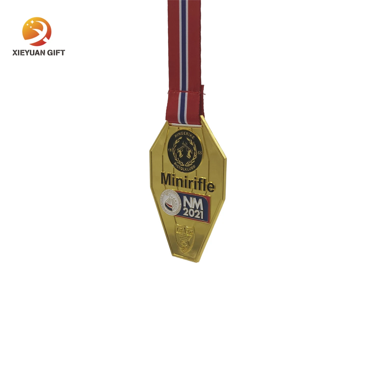 Customized Logo With Ribbon Electroplating Color Printing Alloy Gold Silver Medals Custom Metal Sport Medal