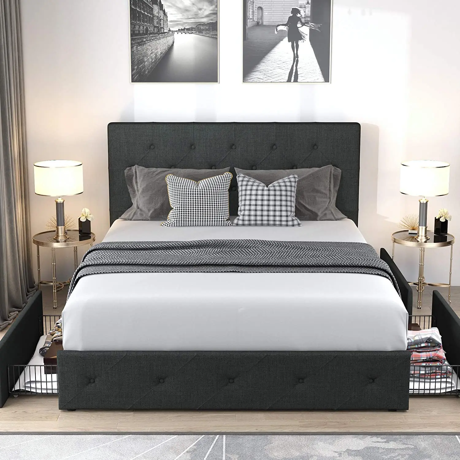 old bedhead king size upholstered beds bedroom sets Bedroom Furniture Tufted Wooden Bed Queen italia bed with headboard