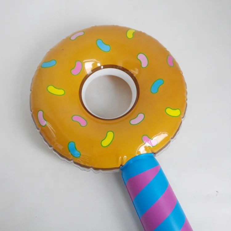 kids colorful printed lollipop inflatable donut stick for decoration