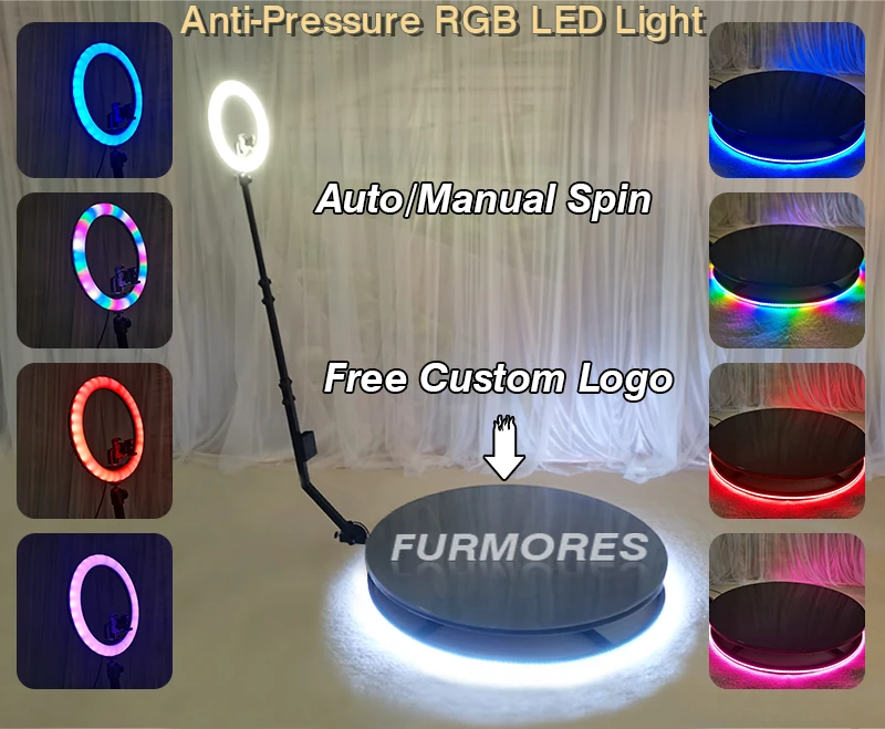 selfie booth 360 rotation rotating 360 video photo booth machine for birthday party in event