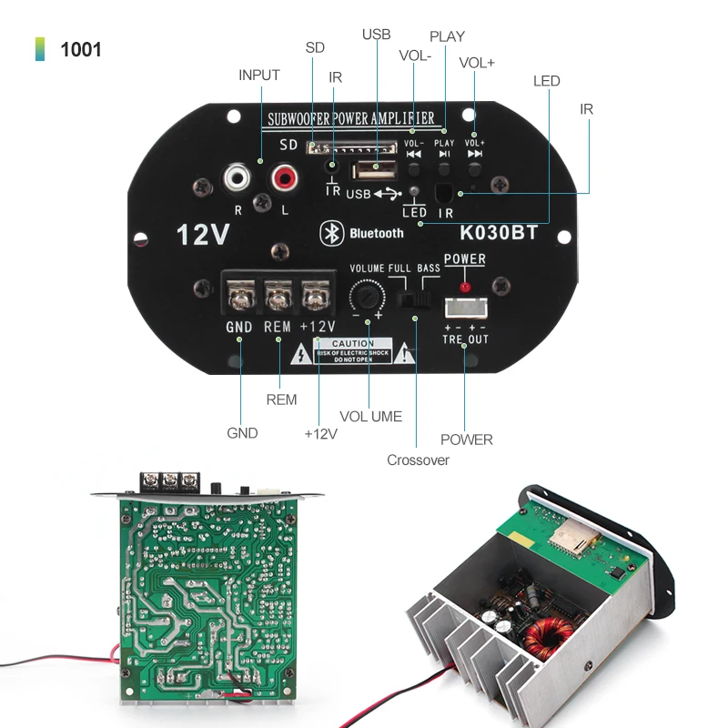 OEM 12v/24V audio amplifier circuit board subwoofer amplifier board 200W