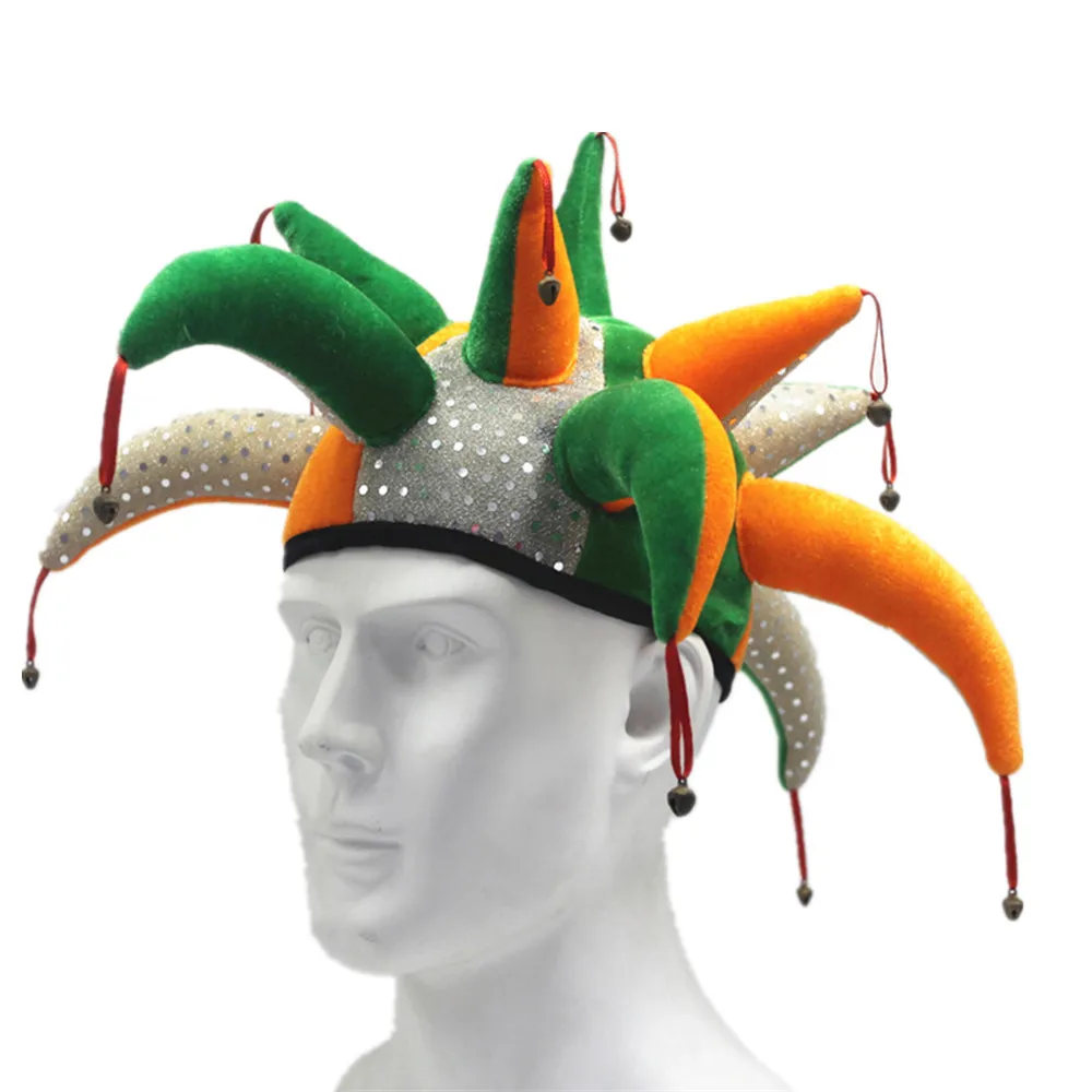 Factory Rainbow Clown Lovely Multicolor Funny Jester Mardi Gras Hat for Parade Festival Celebration Carnival Cap