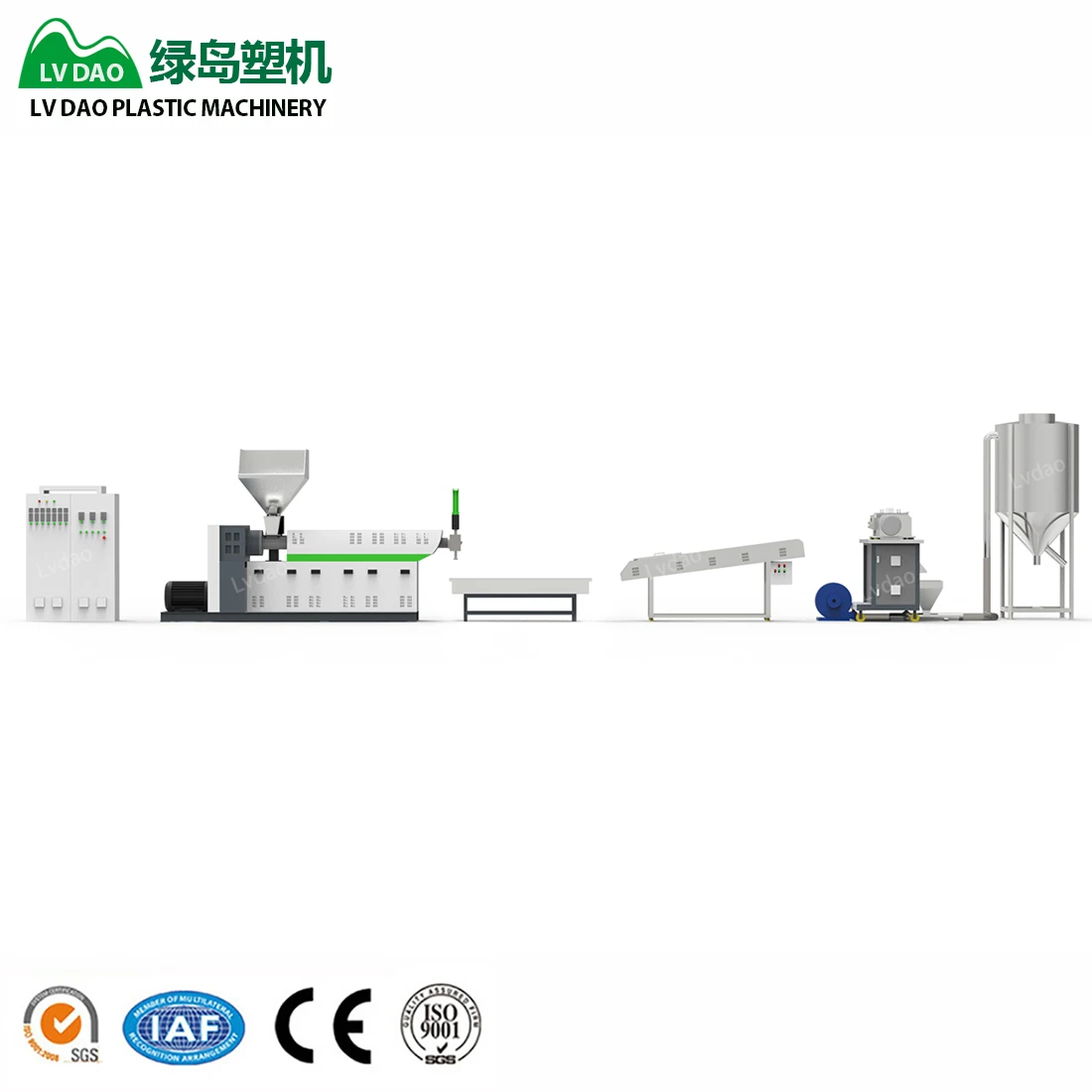 PP LDPE Recycled Granules Single Stage Waste Plastic Recycling Extruder Granulator Machine Price
