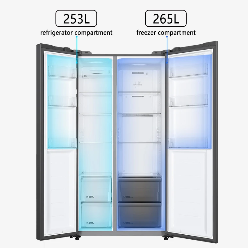Newest Hot Sale Fridge 908*647*1775mm Double Door Fridge Side-By-Side Refrigerators