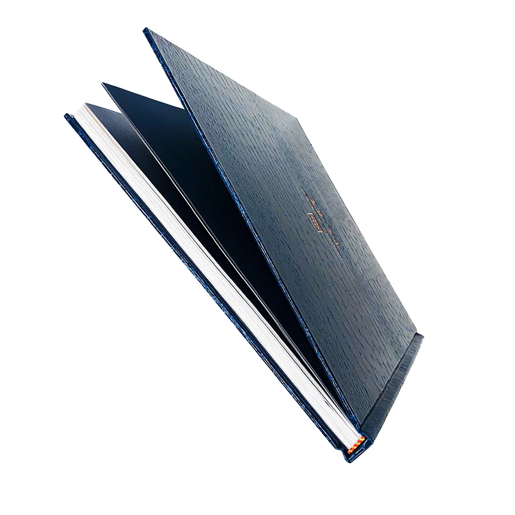 High End Glossy Textured Leather Hardcover Book with Customized box