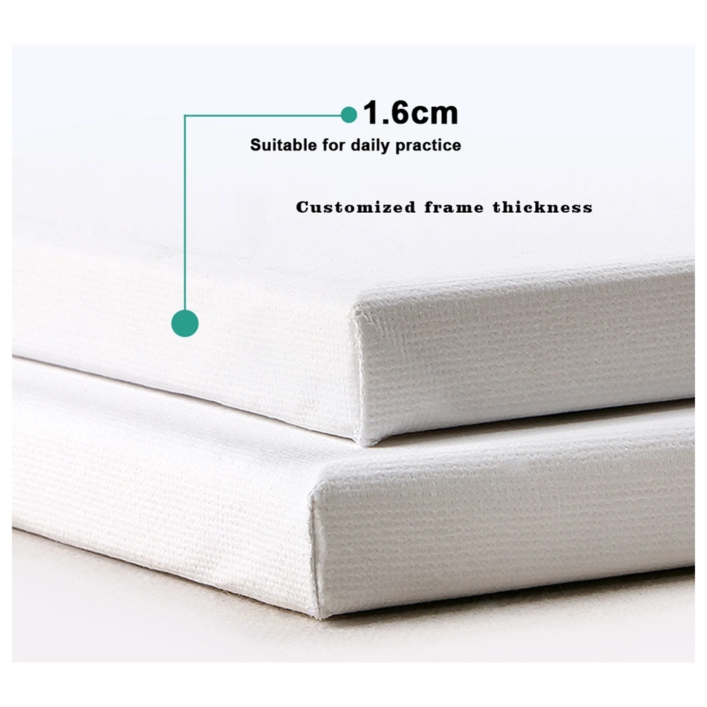 2024 Hot Sale Custom Size Pine Frame 280g Pure Cotton Blank Stretched Canvas For Painting