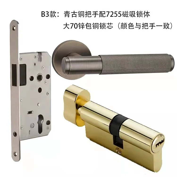 Luxury Europe style market Brass material Mortise Door Lock Set Handle Door Knob brass passage lever set for room and house door