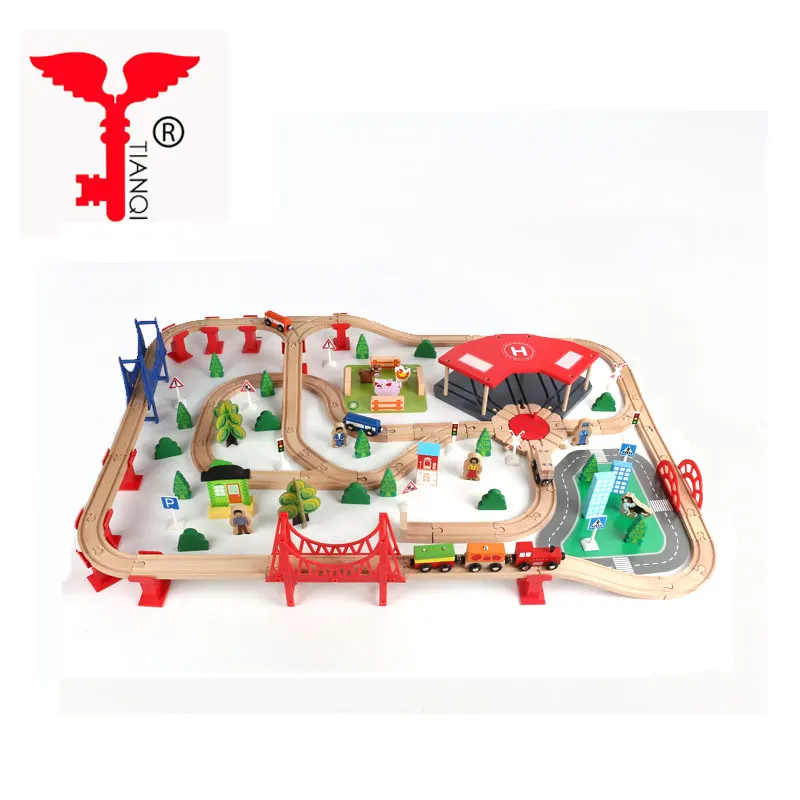 Kids DIY assemble set city car race track railway toy