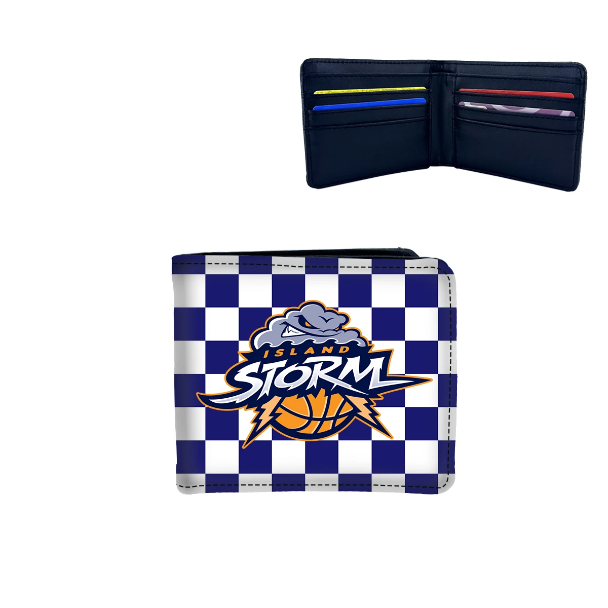 Custom Design PU Leather Short Wallet For Men Colorful Printing Cartoon Leather Billfold Wallets Card Holder Billfold