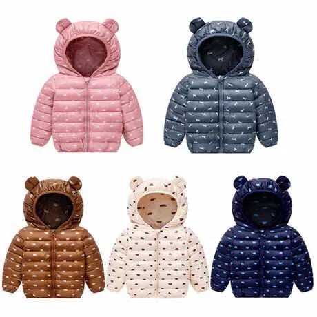 Детский хлопковый костюм Ear, детское утепленное пуховое пальто, цветная теплая куртка для младенцев