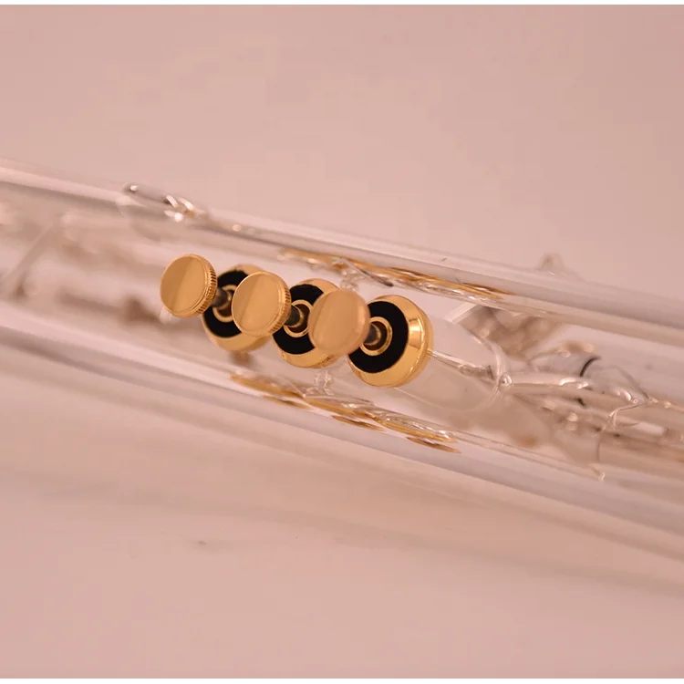 
High Grade Musical Instruments Thick Silver Trumpet Bb Key Brass Trumpet 