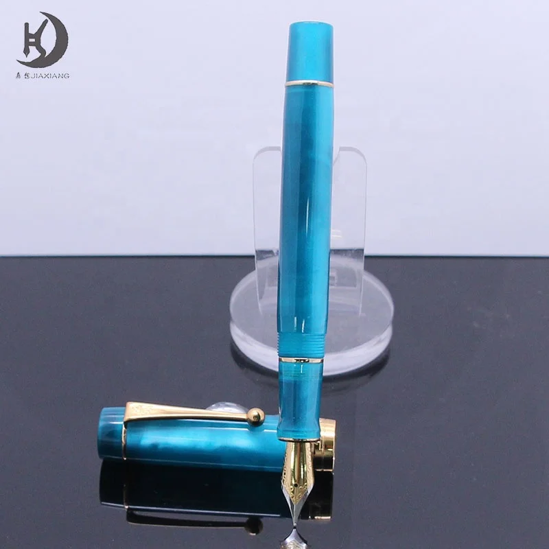 Jinhao 100 Business Office Peacock Blue Iridium Extra Fine Nib Writing Fountain Pen with Ink Converter