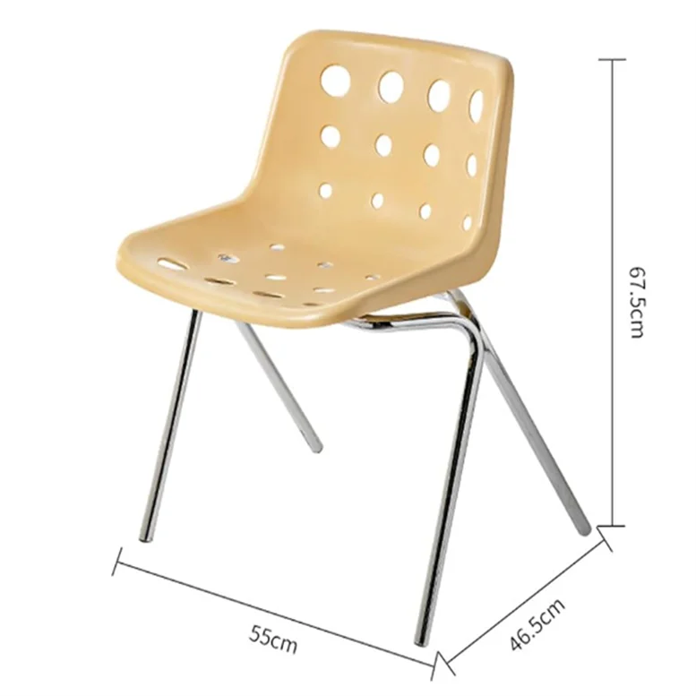 Korea ins cheese chair medieval furniture hollow hole backrest chair metal leg modern dining room chairs