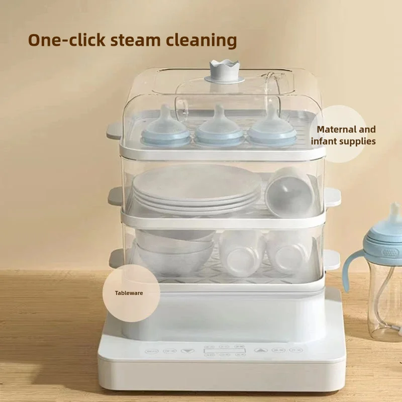 Large Capacity Automatic Multi-Functional Transparent Electric Steamer Household Integrated Three-Layer Steam Pot Kitchen Use
