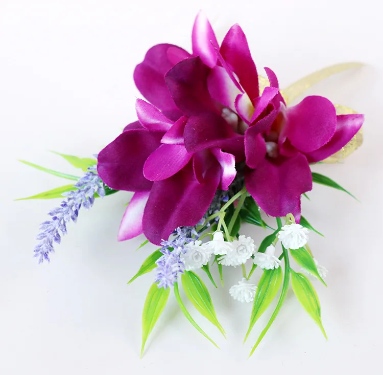XH031 Wholesale All Kinds Of Style Wedding Supplies Guests Wear Ceremonial Flaperon Artificial Orchid Corsage