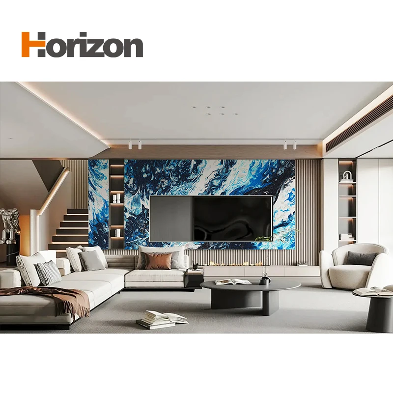 3200x1600 Jade Calacatta Blue Polished Surface Bookmarked Artificial Quartz Marble Stone Countertop Slabs