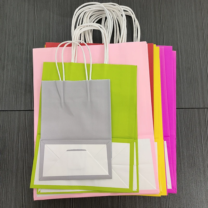 Disposable Kraft Paper Bag S M L Recycled Shopping Bag with Twisted Handle for Sale