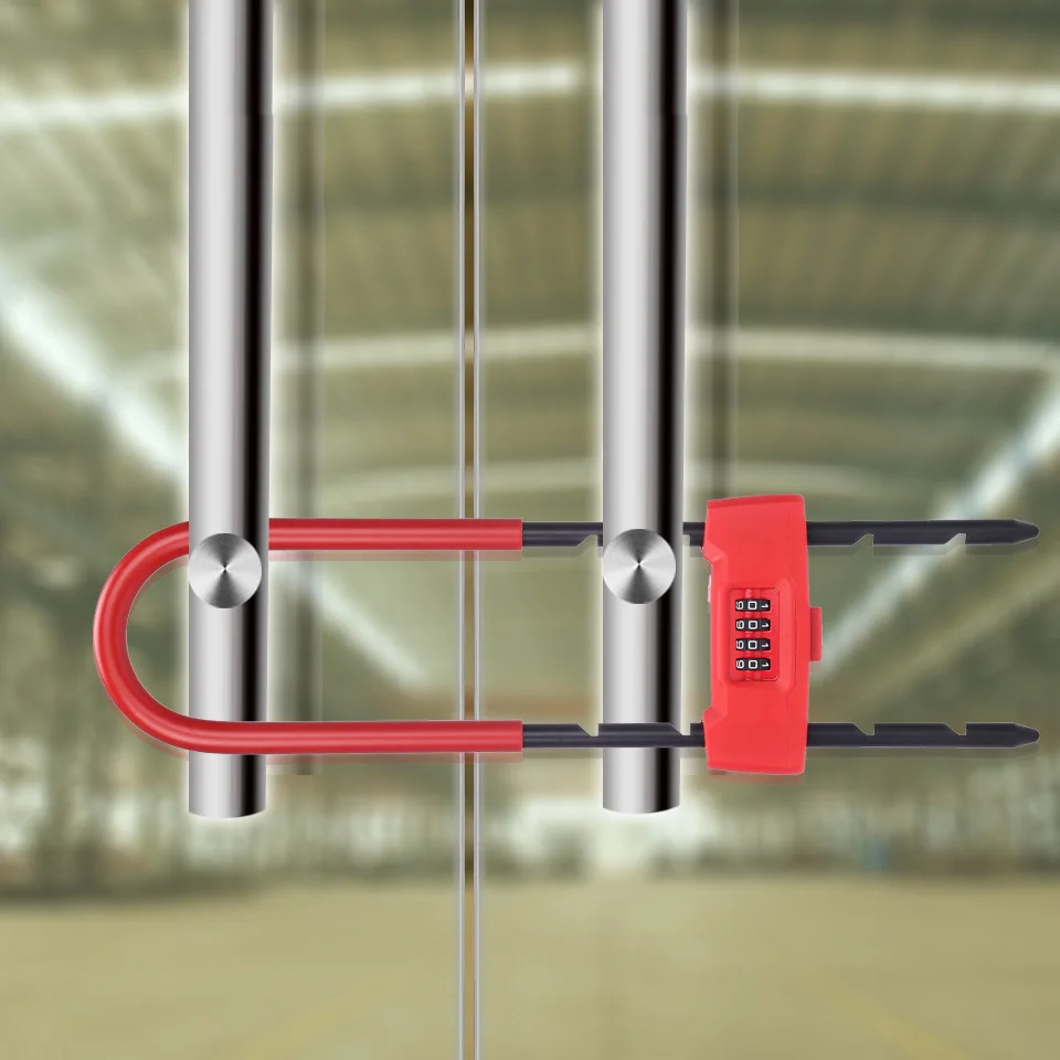 zhenzhi Extended U-type high performance Security 4-digit shop glass sliding door anti-theft combination password lock