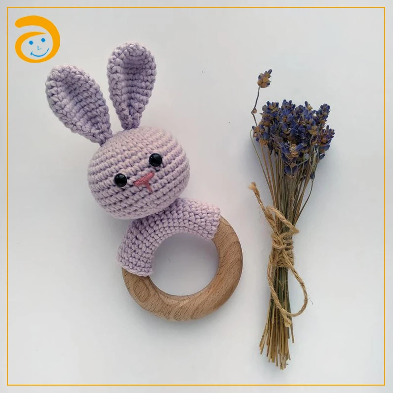 Animal crochet toys amigurumi rattle teething