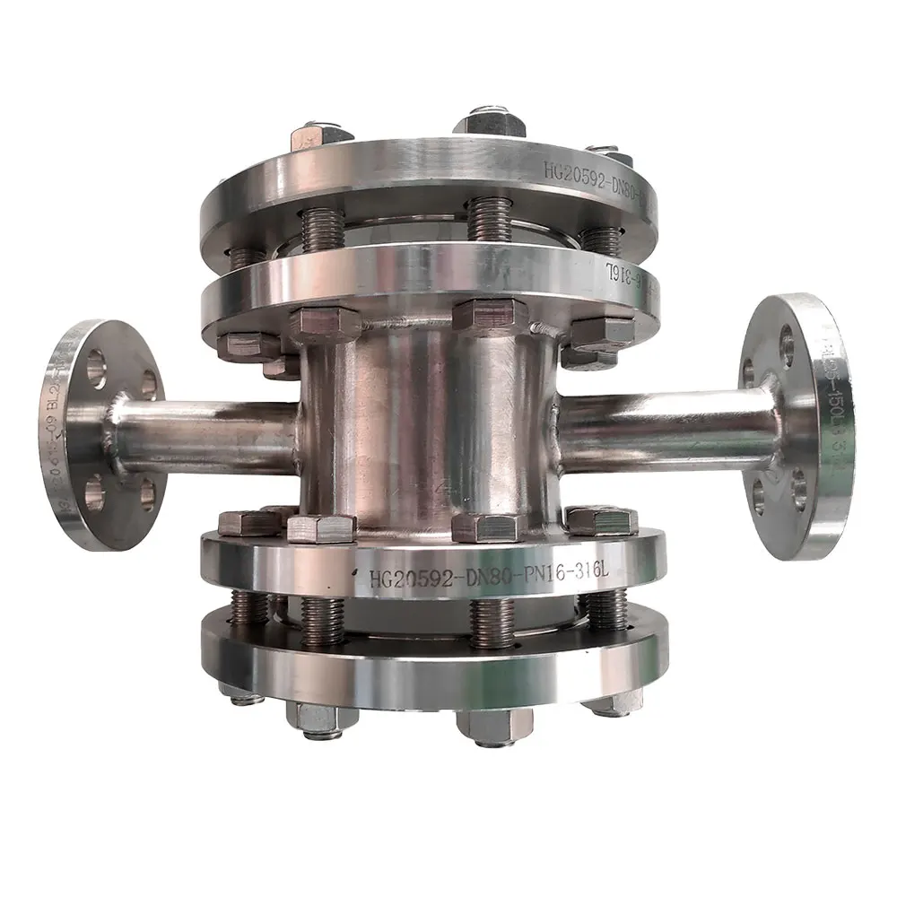 Stainless Steel  CS   Double Window  4-WAY SIGHT GLASS /Four way flow sight glass valve flow indicator