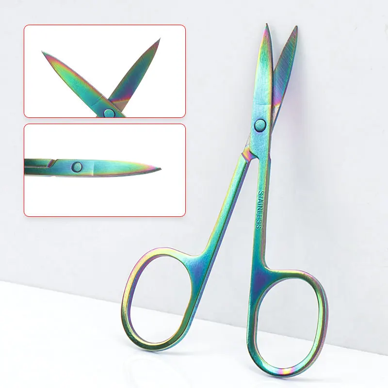 222 Curved Tip Thin Blade Stainless Steel Manicure Cuticle Nippers Beauty Trimmer  Colorful Nail Clipper Scissors