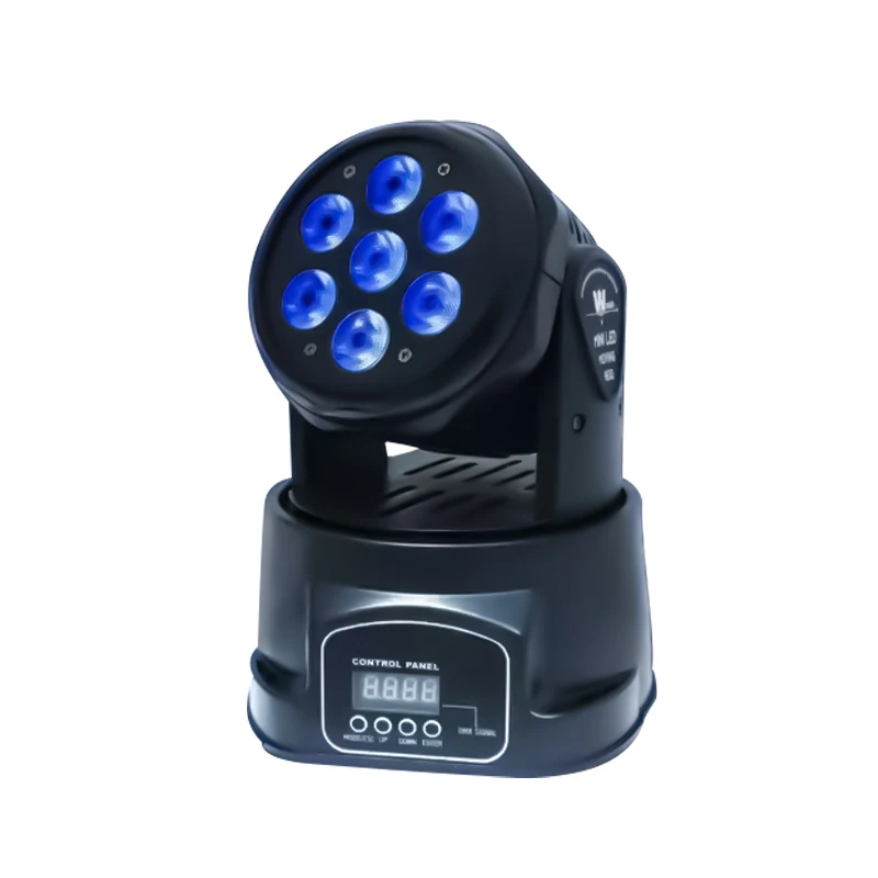 High Quality 7*12w Rgbw 4 In 1 Shaking Heads Led Disco Lights Wash Effect Moving Head Led Stage Lighting