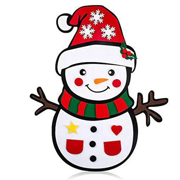 Factory custom diy christmas felt decorations cute wall hanging pendant ornaments