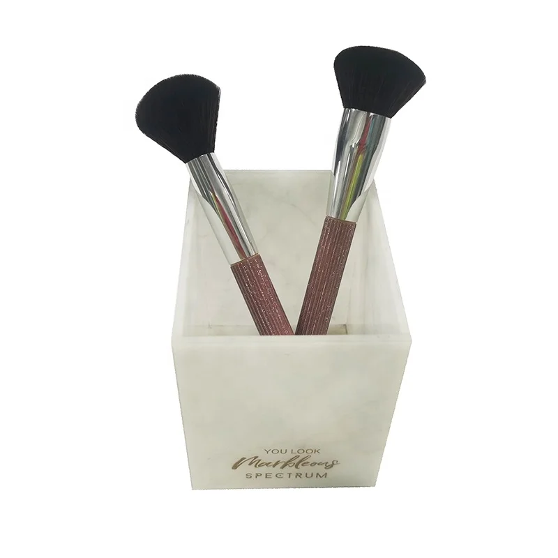 hot-selling set of beauty makeup marble organizer for cosmetics with rose gold customizng logo