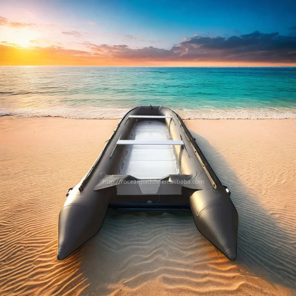 CE 2024 26.2ft Aluminum Floor Inflatable Rubber Pontoon Boat 8m Fishing and Rowing Sport Boat With PVC & Hypalon 1.2mm Thickness