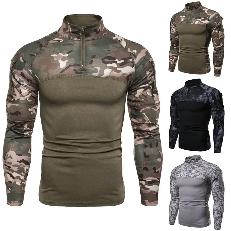 Camouflage Outdoor Hiking Camo Tee Frog Suit Uniform Combat Jacket Training Tactical Shirts